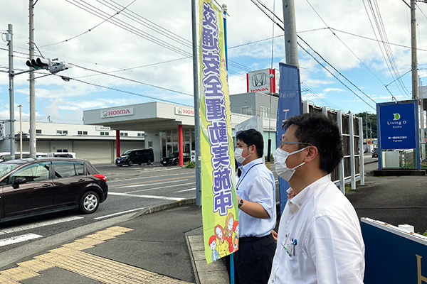 藤枝北高等学校近郊の交差点【写真】