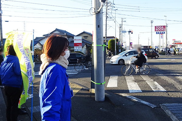 藤枝北高等学校前の交差点【写真】