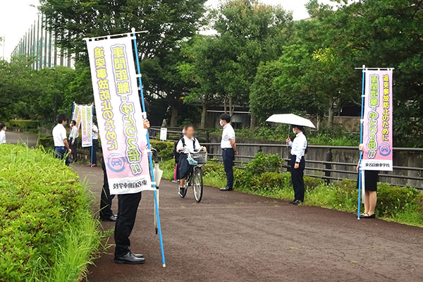 藤枝西高等学校近郊の通学路【写真】